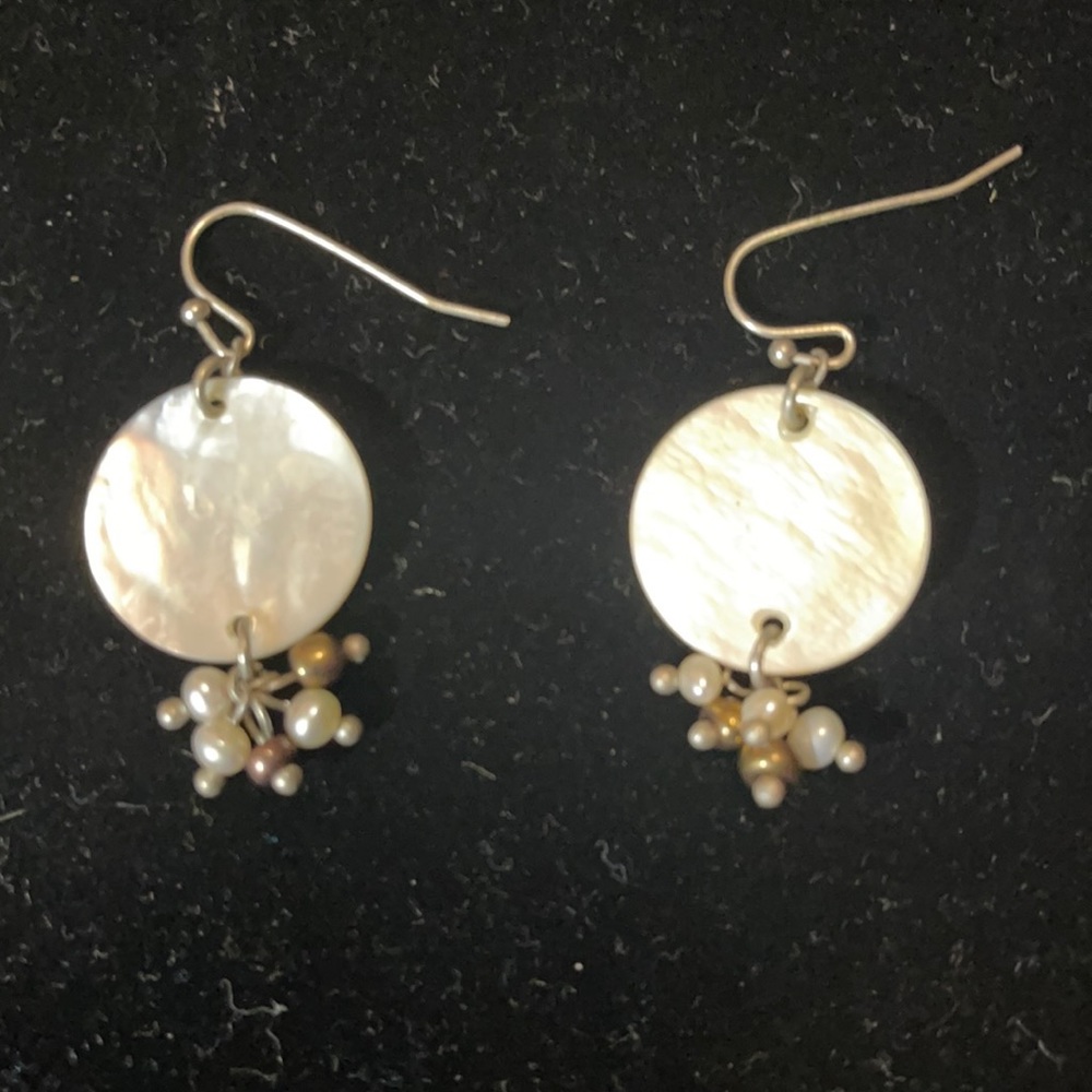 Set of Pearl White Earrings